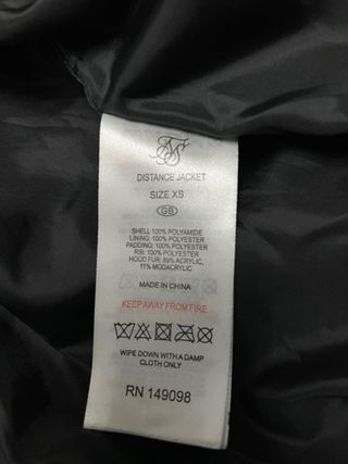 Abrigo Plumas SikSilk Negro Talla XS