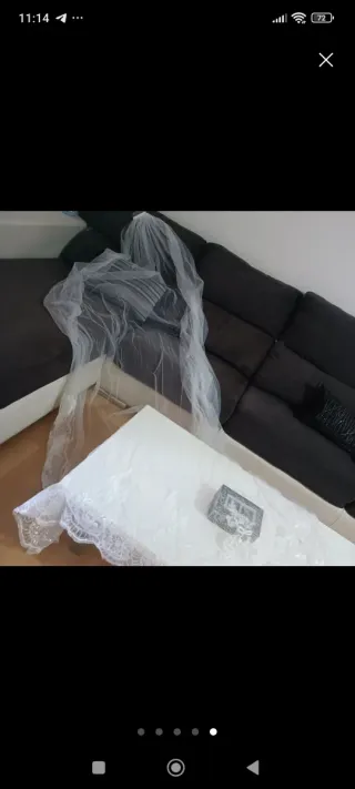 Velo de novia con encaje