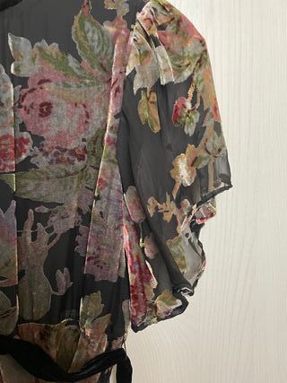 Vestito Zara Floreale Nero Multicolore