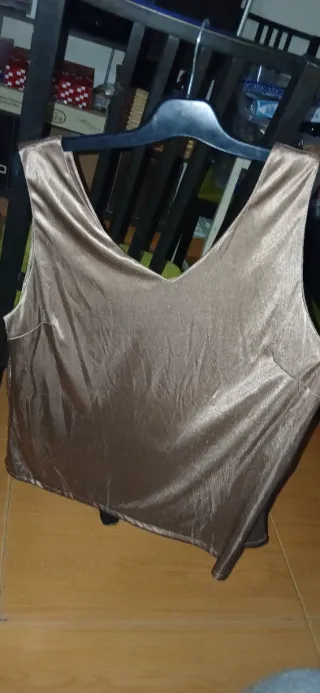 Blusa satén dorado Talla XXL