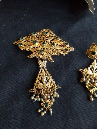 Aderezo de Fallera Oro y Verde