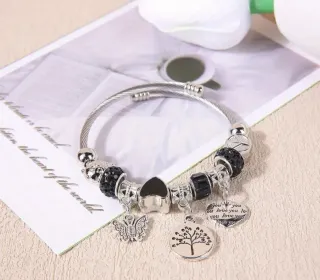 Pulsera Acero Inoxidable Mujer Corazón Mariposa