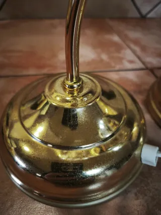 2 Lámparas Sobremesa Cristal y Metal