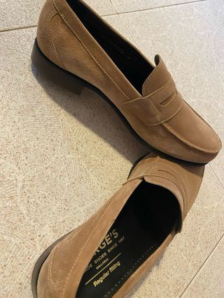 Mocasines artesanales piel ante. Sin usar.