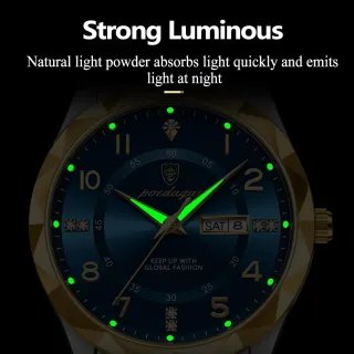 Reloj Poedagar Hombre Azul y Dorado