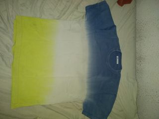 Camiseta Zara Talla M Degradado Azul Amarillo