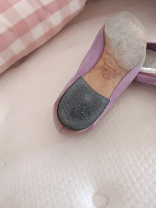 Manoletinas italianas ante y piel malva/morado