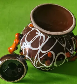 Zuccheriera vintage ceramica decorata