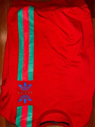 Sudadera Gucci Roja con Detalles Verdes