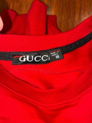 Sudadera Gucci Roja con Detalles Verdes