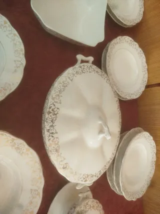 Vajilla Antigua Porcelana 12 Servicios