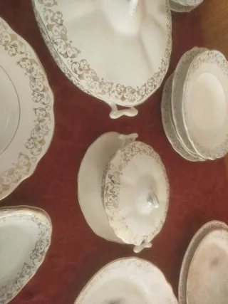 Vajilla Antigua Porcelana 12 Servicios