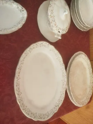 Vajilla Antigua Porcelana 12 Servicios