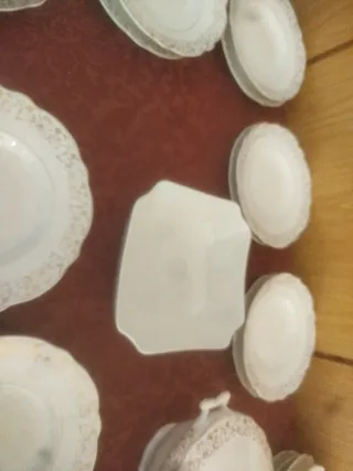 Vajilla Antigua Porcelana 12 Servicios