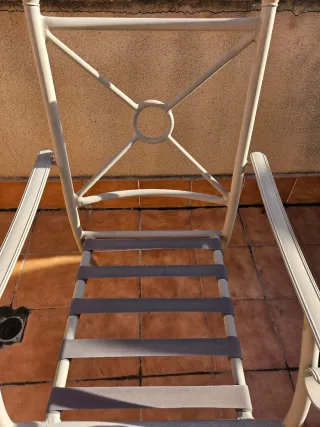 2 Sillas Metal Jardín Beige/Gris