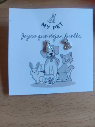 Pendientes de plata con diseño de gatito