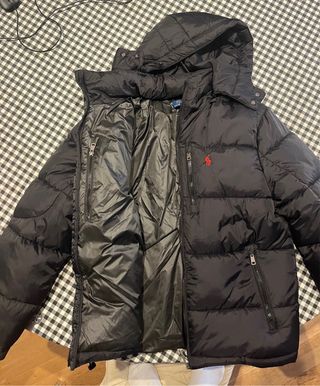 Abrigo Polo Ralph Lauren Negro con Capucha