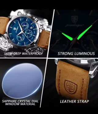 Reloj POEDAGAR Hombre Azul y Marrón