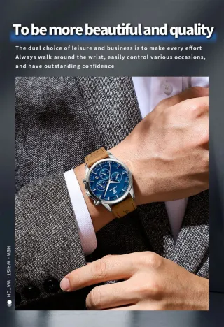 Reloj POEDAGAR Hombre Azul y Marrón