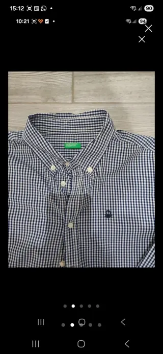 Camisa Benetton cuadros chico Talla 12 años