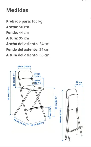 Taburete Alto Plegable Ikea 63cm
