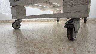 Mesa Palets Artesanal Cristal Blanca