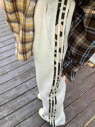 Adidas Joggers Grises Corte Recto Oversize