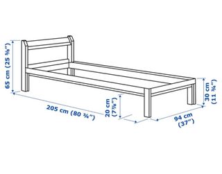 Cama individual pino Ikea con somier