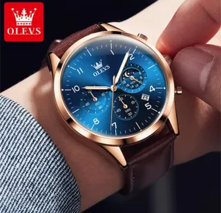 Reloj OLEVS Hombre Azul y Marrón
