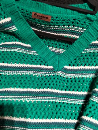 Jersey  verde rayas talla L