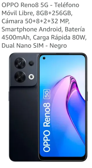 OPPO Reno8 5G Negro 256GB