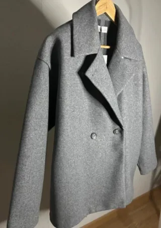 Abrigo Zara Gris Talla L