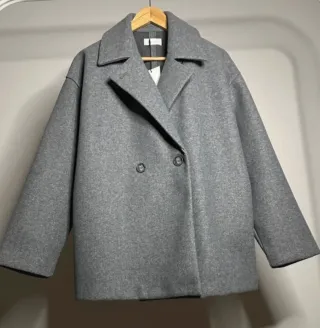 Abrigo Zara Gris Talla L
