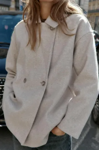 Abrigo Zara Gris Talla L