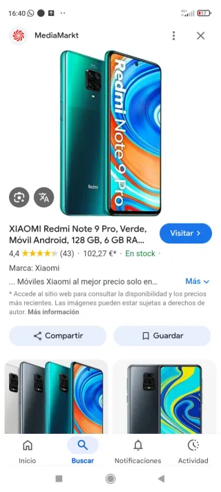 Xiaomi Redmi Note 9 Pro Verde 128GB