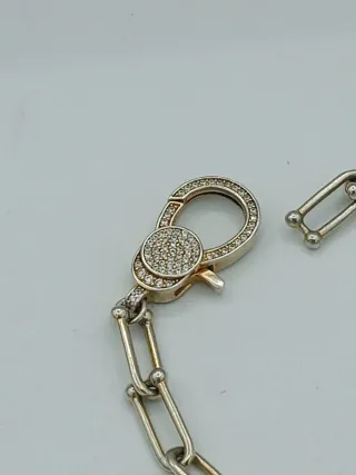 Bracciale Argento Dorato Maglia Staffa