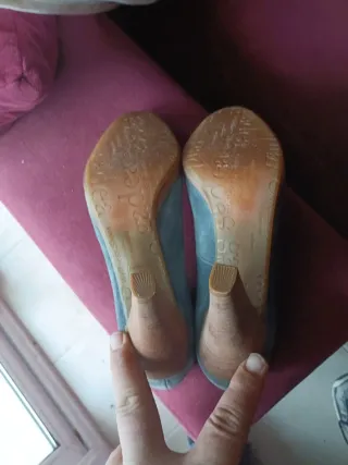 Zapatos de piel Gadea mujer grises/verdes