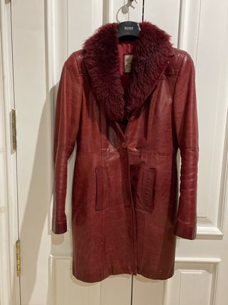 Abrigo de cuero Miguel Berbel granate