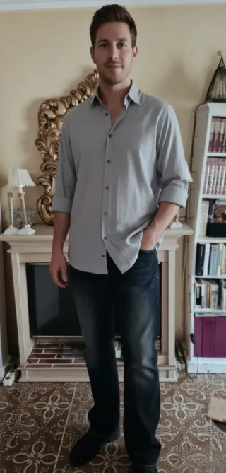 Camisa gris MARC O'POLO Custom Fit