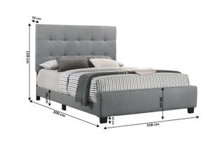 CAMA TAPIZADA CON CABECERO Y COLCHÓN