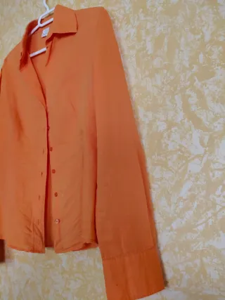 Camiseta mujer manga larga naranja