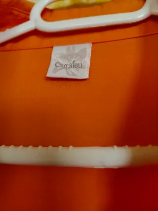 Camiseta mujer manga larga naranja