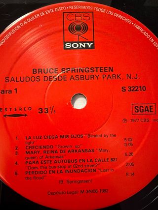 Vinilo Bruce Springsteen Greetings From Asbury Par