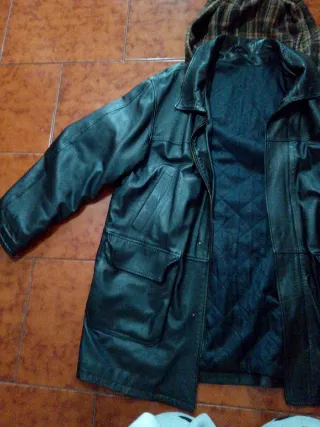 Giacca in pelle uomo con cappuccio