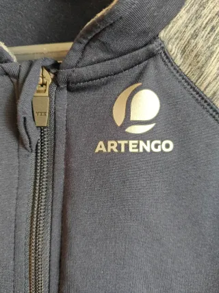 Chaqueta Artengo cremallera azul y gris