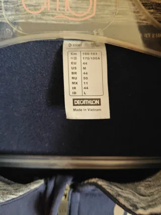 Chaqueta Artengo cremallera azul y gris