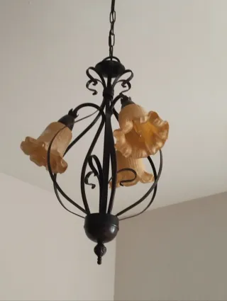 Lámpara de mesa cristal y metal