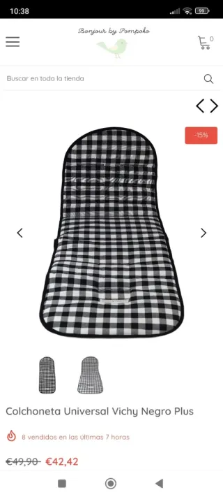 Colchoneta Silla Paseo Vichy Bonjour Pompoko