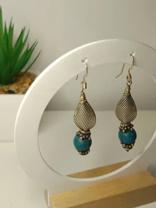 Pendientes Plata Ley y Turquesa