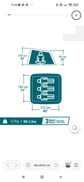 Tienda campaña Quechua 2 Seconds